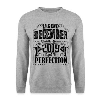 December 2019. Birthday gift December 2019 - Unisex Sweatshirt - salt & pepper - Front - Alina (178cm) & Michal (187cm)