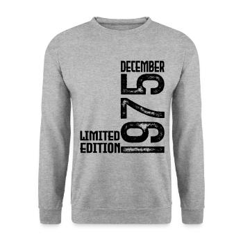Cadeau Anniversaire Décembre 1975. Decembre 1975. - Sweat-shirt Unisexe - gris chiné - Devant - Alina (178cm) & Michal (187cm)