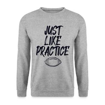 Just Like Practice American Football - Unisex Pullover - Weißgrau meliert - Vorne - Alina (178cm) & Michal (187cm)