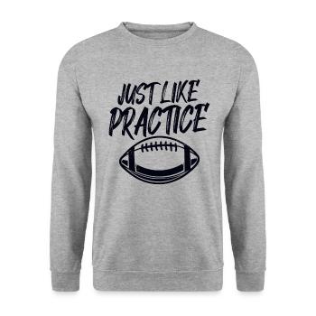 Just Like Practice American Football - Unisex Pullover - Weißgrau meliert - Vorne - Alina (178cm) & Michal (187cm)