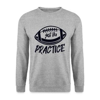 Just Like Practice American Football - Unisex Pullover - Weißgrau meliert - Vorne - Alina (178cm) & Michal (187cm)