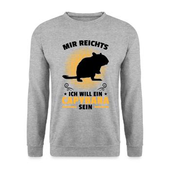 Will eine Rennmaus sein Nagetier Gerbil - Unisex Pullover - Weißgrau meliert - Vorne - Alina (178cm) & Michal (187cm)