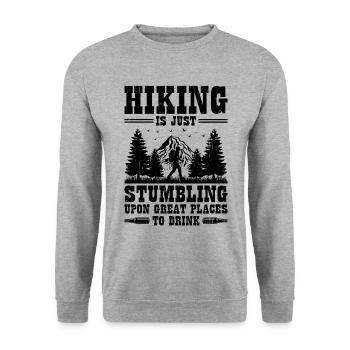 Randonnée Randonnée en plein air Alpinisme Trekking Natur - Sweat-shirt Unisexe - gris chiné - Devant - Alina (178cm) & Michal (187cm)