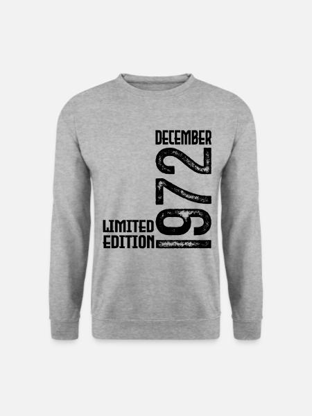Geburtstagsgeschenk Dezember 1972. Dezember 1972. - Unisex Pullover - Weißgrau meliert
