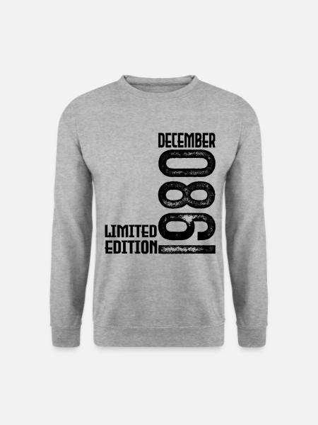 Dezember 1980 Geschenk zum Jahrestag. Dezember 1980. - Unisex Pullover - Weißgrau meliert