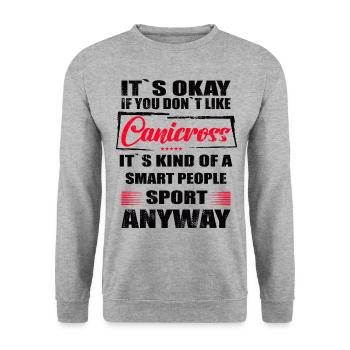 Ce n’est pas grave si vous n’aimez pas le canicross - Sweat-shirt Unisexe - gris chiné - Devant - Alina (178cm) & Michal (187cm)