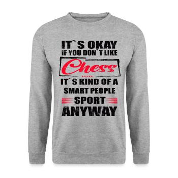 Ce n’est pas grave si vous n’aimez pas les échecs - Sweat-shirt Unisexe - gris chiné - Devant - Alina (178cm) & Michal (187cm)