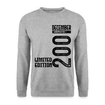 Cadeau Anniversaire Décembre 2001. Decembre 2001. - Sweat-shirt Unisexe - gris chiné - Devant - Alina (178cm) & Michal (187cm)