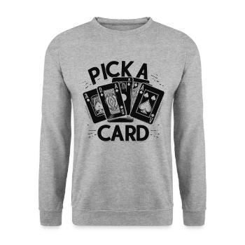 Choisissez une carte - cadeau magique pour les magiciens - Sweat-shirt Unisexe - gris chiné - Devant - Alina (178cm) & Michal (187cm)