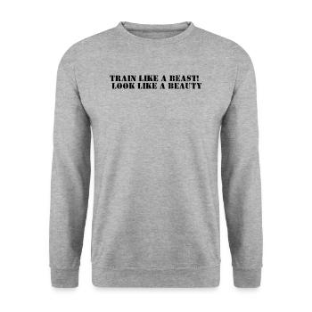 Fitness - Entraînez-vous comme une bête, ayez l’air d’une beauté - Sweat-shirt Unisexe - gris chiné - Devant - Alina (178cm) & Michal (187cm)