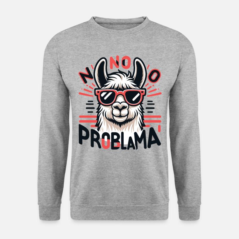 No Problama: Llama with style - Unisex Sweatshirt - salt & pepper