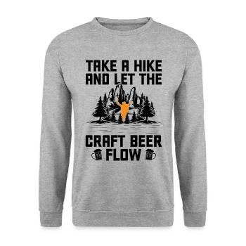 Wandern Natur Trekking Bergsteigen Wanderer Outdoo - Unisex Pullover - Weißgrau meliert - Vorne - Alina (178cm) & Michal (187cm)