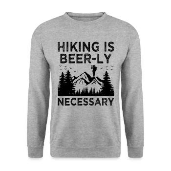 Wandern Natur Trekking Bergsteigen Wanderer Outdoo - Unisex Pullover - Weißgrau meliert - Vorne - Alina (178cm) & Michal (187cm)