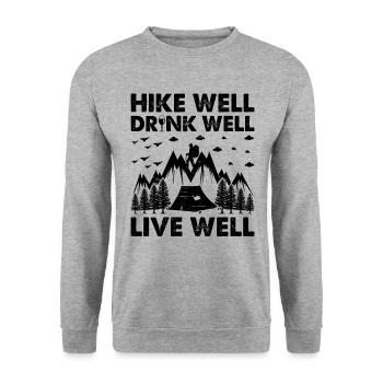 Hiking Hiker Nature Trekking Outdoor Mountaineerin - Unisex Sweatshirt - salt & pepper - Front - Alina (178cm) & Michal (187cm)