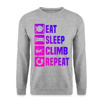Escalade de bloc Femmes Grimpeur Escalade de bloc - Sweat-shirt Unisexe - gris chiné - Devant - Alina (178cm) & Michal (187cm)