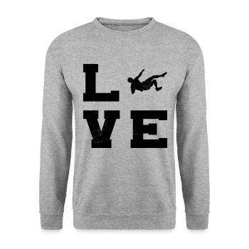 Bouldering Women Men Climbers Boulder - Unisex Sweatshirt - salt & pepper - Front - Alina (178cm) & Michal (187cm)
