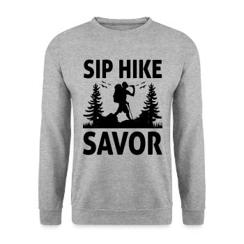 Wandern Natur Bergsteigen Trekking Outdoor Wandern - Unisex Pullover - Weißgrau meliert - Vorne - Alina (178cm) & Michal (187cm)