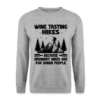 Hiking Nature Mountaineering Trekking Outdoor Hike - Unisex Sweatshirt - salt & pepper - Front - Alina (178cm) & Michal (187cm)