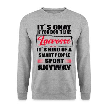 It's Okay If You Don't Like lacrosse - Unisex Pullover - Weißgrau meliert - Vorne - Alina (178cm) & Michal (187cm)