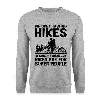 Hiking Nature Mountaineering Trekking Outdoor Hike - Unisex Sweatshirt - salt & pepper - Front - Alina (178cm) & Michal (187cm)