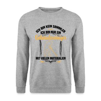 Gebäudereiniger ist kein Sammler Reinigungskraft - Unisex Pullover - Weißgrau meliert - Vorne - Alina (178cm) & Michal (187cm)