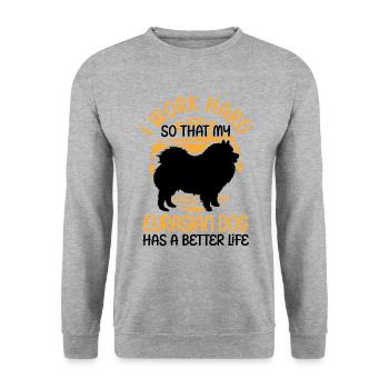 Work for my Eurasier Eurasian Spitz - Unisex Sweatshirt - salt & pepper - Front - Alina (178cm) & Michal (187cm)