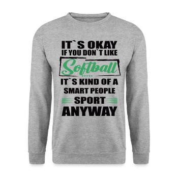 Ce n’est pas grave si vous n’aimez pas le softball - Sweat-shirt Unisexe - gris chiné - Devant - Alina (178cm) & Michal (187cm)