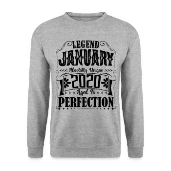 Janvier 2020. Cadeau d'Anniversaire janvier 2020. - Sweat-shirt Unisexe - gris chiné - Devant - Alina (178cm) & Michal (187cm)