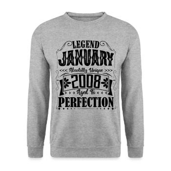 January 2008. January 2008 Birthday Gift. - Unisex Sweatshirt - salt & pepper - Front - Alina (178cm) & Michal (187cm)