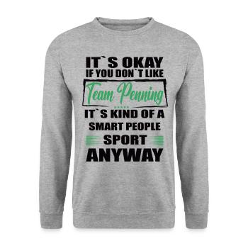 Ce n’est pas grave si vous n’aimez pas l’écriture d’équipe - Sweat-shirt Unisexe - gris chiné - Devant - Alina (178cm) & Michal (187cm)