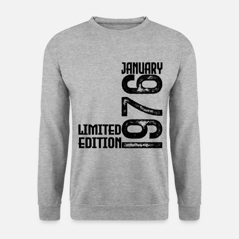Januar 1976 Geschenk zum Jahrestag. Januar 1976. - Unisex Pullover - Weißgrau meliert