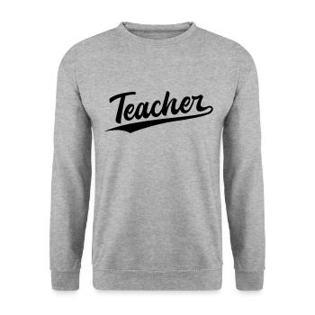 Retro Swoosh Job - Teacher - Unisex Sweatshirt - salt & pepper - Front - Alina (178cm) & Michal (187cm)