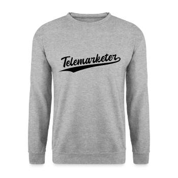 Retro Swoosh Job - Telemarketer - Unisex Sweatshirt - salt & pepper - Front - Alina (178cm) & Michal (187cm)