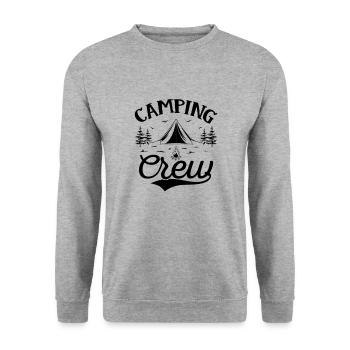 Camping Crew - Outdoor Traveling Hiking Nature - Unisex Pullover - Weißgrau meliert - Vorne - Alina (178cm) & Michal (187cm)