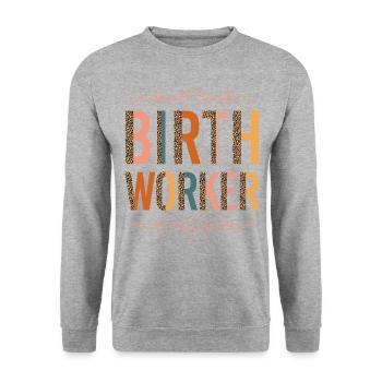 LD Labour And Delivery Nurse - Unisex Sweatshirt - salt & pepper - Front - Alina (178cm) & Michal (187cm)