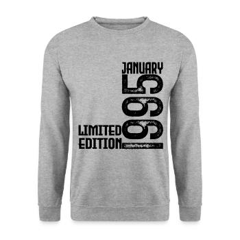 January 1995 Anniversary Gift. January 1995. - Unisex Sweatshirt - salt & pepper - Front - Alina (178cm) & Michal (187cm)
