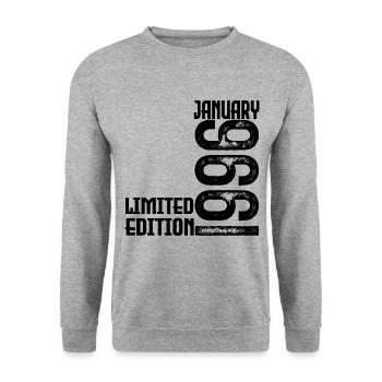 January 1996 Anniversary Gift. January 1996. - Unisex Sweatshirt - salt & pepper - Front - Alina (178cm) & Michal (187cm)