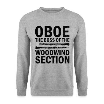 Oboe Player Oboe Basoonist Marching Band Instrumen - Unisex Sweatshirt - salt & pepper - Front - Alina (178cm) & Michal (187cm)