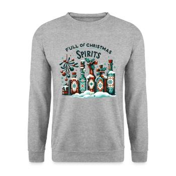 Full of Spirits - Funny Holidays Funny Christmas - Unisex Pullover - Weißgrau meliert - Vorne - Alina (178cm) & Michal (187cm)