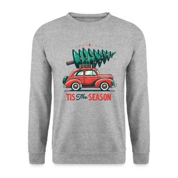 Tis the Season - Funny Holidays Funny Christmas - Unisex Pullover - Weißgrau meliert - Vorne - Alina (178cm) & Michal (187cm)