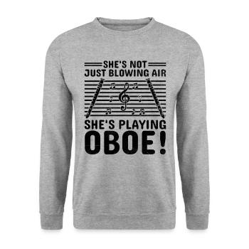 Joueur de hautbois Hautbois Basoonist Marching Band Instrumen - Sweat-shirt Unisexe - gris chiné - Devant - Alina (178cm) & Michal (187cm)