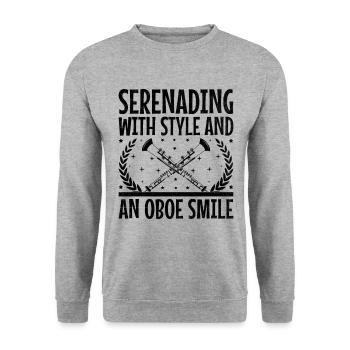 Oboist Oboe Basoonist Marching Band Instrumen - Unisex Pullover - Weißgrau meliert - Vorne - Alina (178cm) & Michal (187cm)