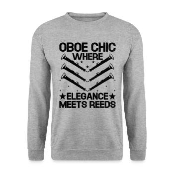 Oboe Player Oboe Basoonist Marching Band Instrumen - Unisex Sweatshirt - salt & pepper - Front - Alina (178cm) & Michal (187cm)