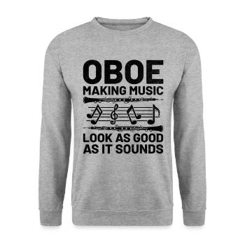 Oboe Player Oboe Basoonist Marching Band Instrumen - Unisex Sweatshirt - salt & pepper - Front - Alina (178cm) & Michal (187cm)