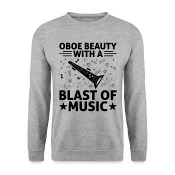 Joueur de hautbois Hautbois Basoonist Marching Band Instrumen - Sweat-shirt Unisexe - gris chiné - Devant - Alina (178cm) & Michal (187cm)