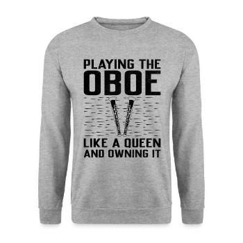 Oboe Player Oboe Basoonist Marching Band Instrumen - Unisex Sweatshirt - salt & pepper - Front - Alina (178cm) & Michal (187cm)