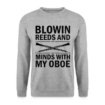 Oboe Player Oboe Basoonist Marching Band Instrumen - Unisex Sweatshirt - salt & pepper - Front - Alina (178cm) & Michal (187cm)
