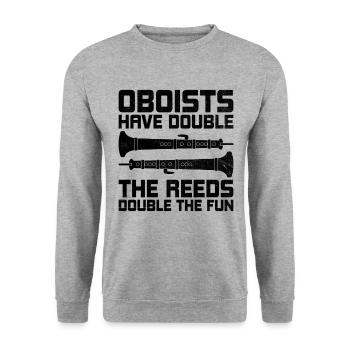 Oboe Player Oboe Basoonist Marching Band Instrumen - Unisex Sweatshirt - salt & pepper - Front - Alina (178cm) & Michal (187cm)