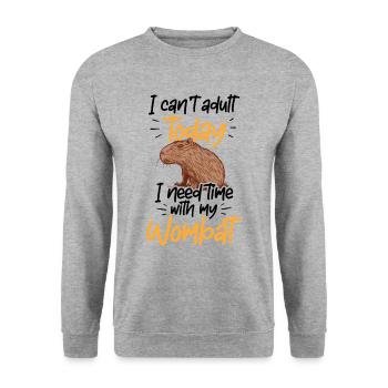 Besoin de temps avec Capybara Capybara - Sweat-shirt Unisexe - gris chiné - Devant - Alina (178cm) & Michal (187cm)