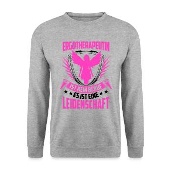 Ergotherapie ist kein Beruf Ergotherapeutin - Unisex Pullover - Weißgrau meliert - Vorne - Alina (178cm) & Michal (187cm)